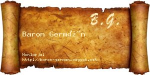 Baron Germán névjegykártya